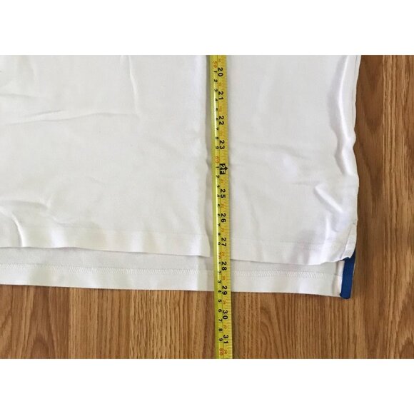 Izod Polo Shirt Advantage Performance XXLT Peach Blue White Stripe Mens Golf Top - Picture 5 of 7